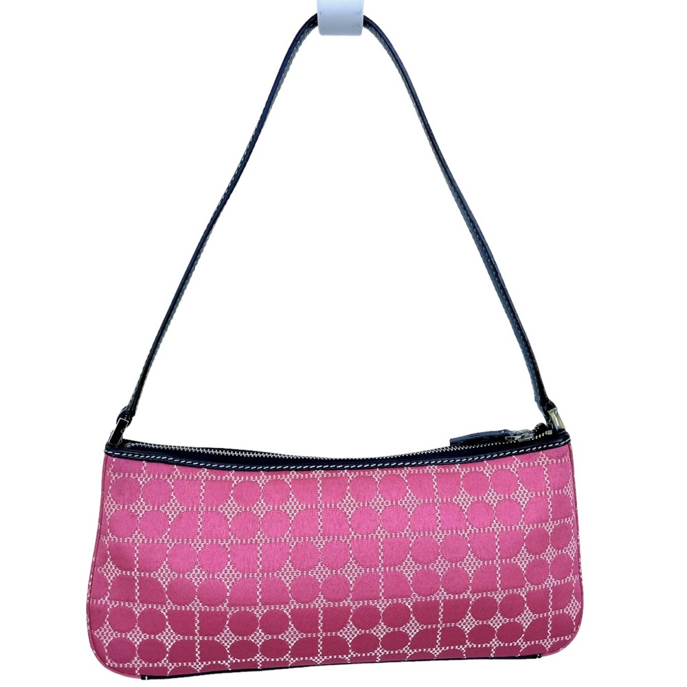 Kate Spade Noel Pink Dot & Leather Mini Shoulder Bag/Baguette Handbag